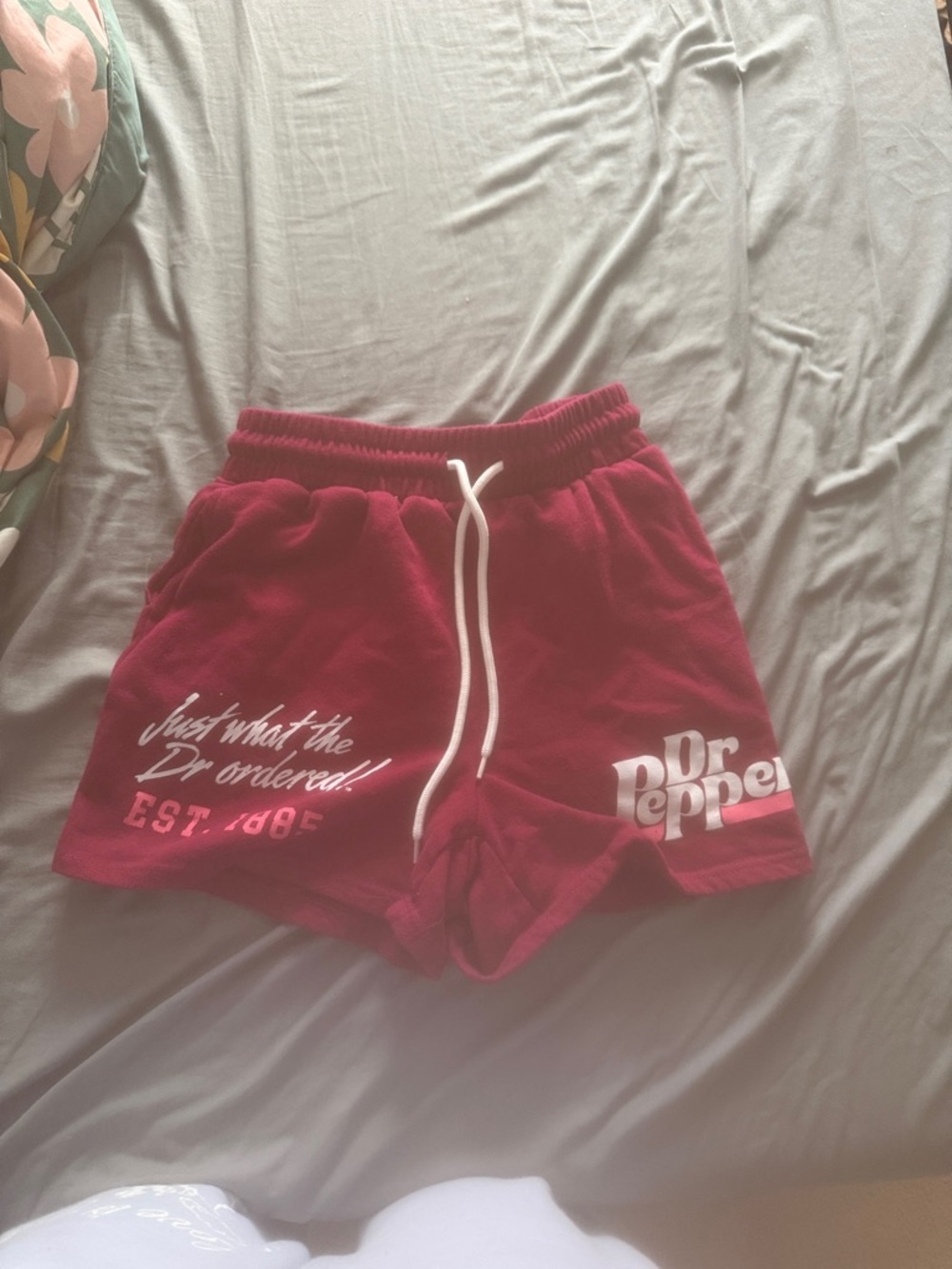 Dr Pepper Logo Athletic Shorts in Deep Red